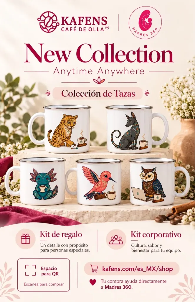 [Each gift box includes an exclusive KAFENS mug, a curated selection of Café de Olla Pour-Over and Tea Bags, collectible stickers and a beautiful gift-ready presentation.] Kafens Collection